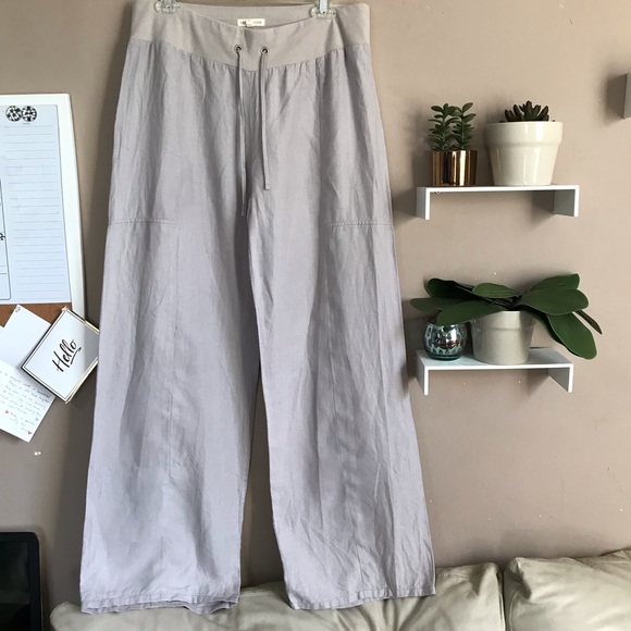 EILEEN FISHER 100% Organic Linen Pants Lagenlook - Picture 2 of 5